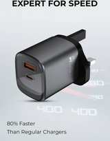 Hie-Q 33W USB A + USB C Dual Port Fast Charger G35-Turbo