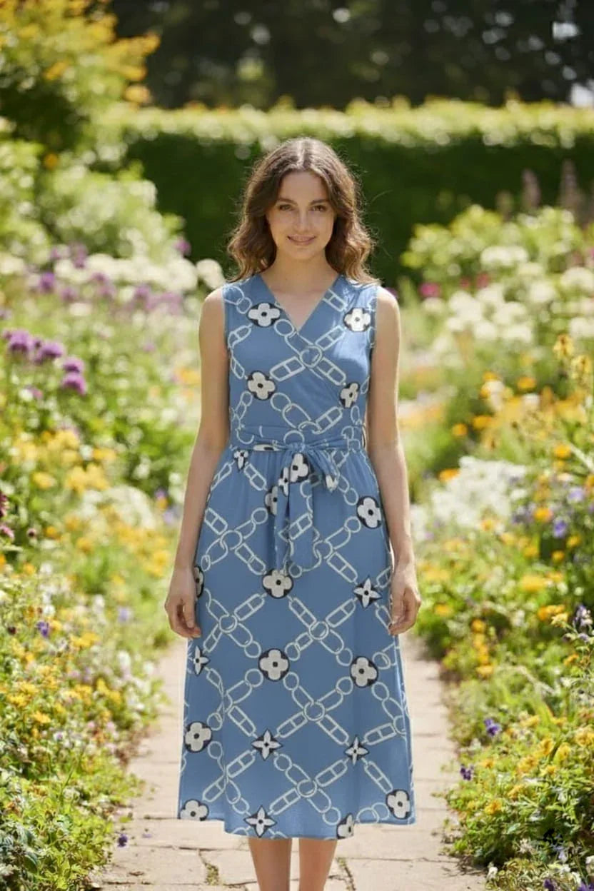 Women's Trendy Tropical Pattern Wrap Dress