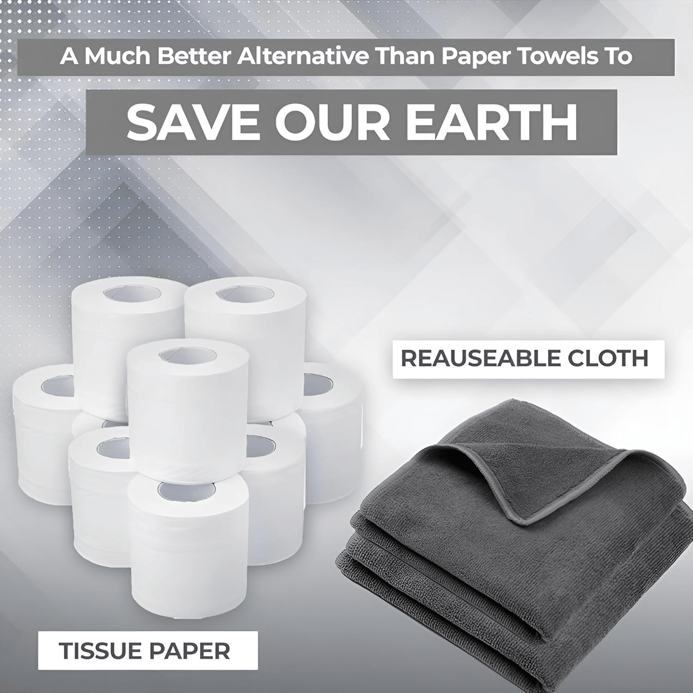 Premium Microfiber Reusable Cleaning Cloth - 1 Pcs