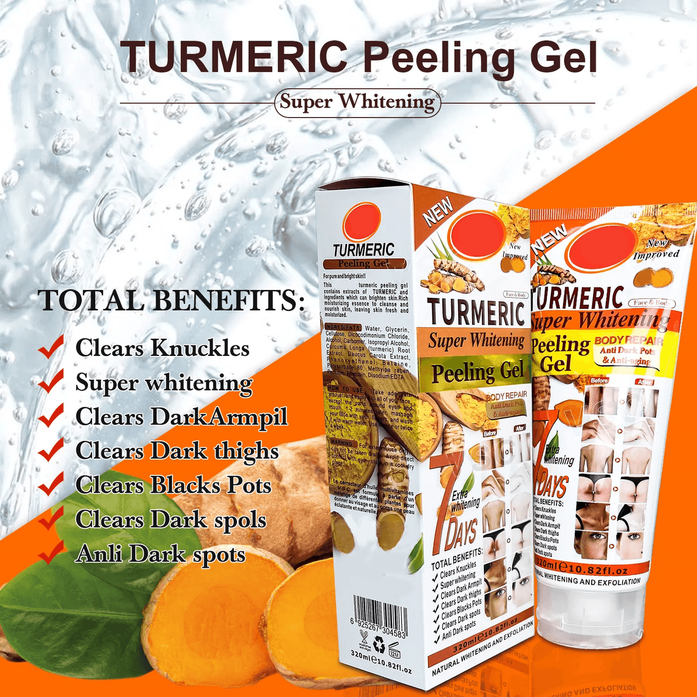 Veet Gold Turmeric Super Brightening Peeling Gel - 320ml