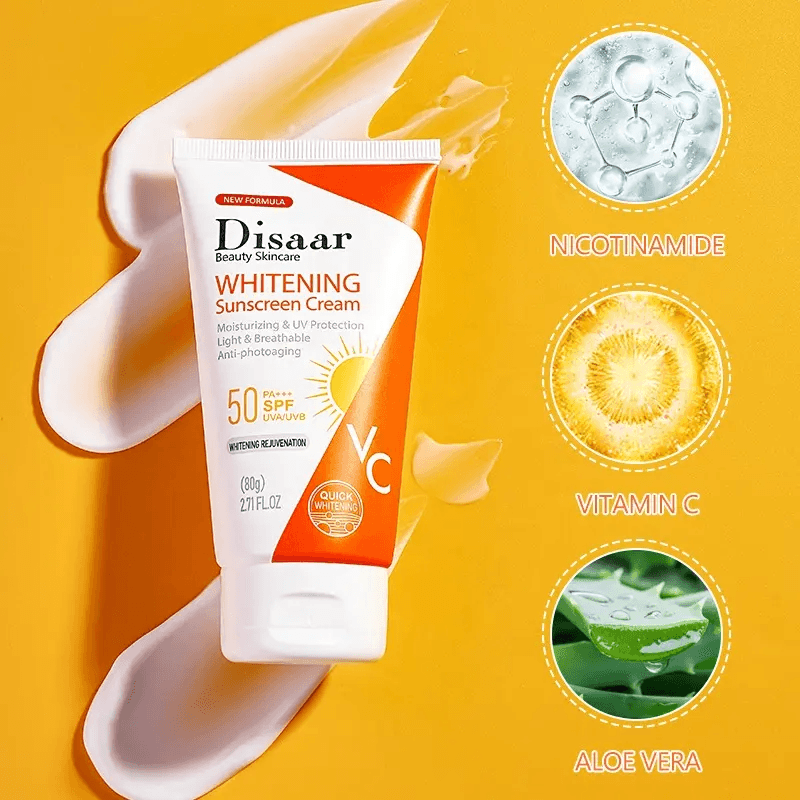 Disaar Nicotinamide & Vitamin C Brightening Sunscreen Cream SPF50 PA+++ - 80g