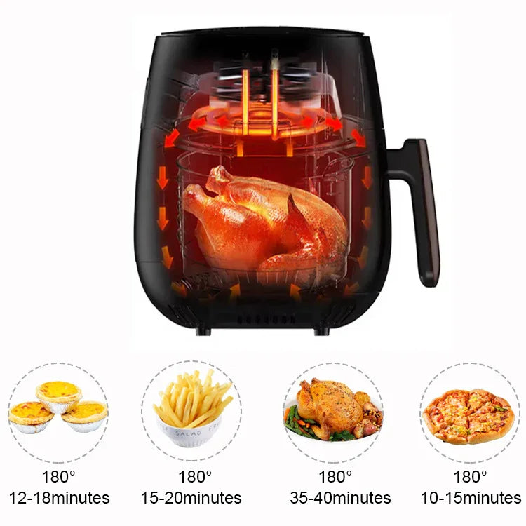 German Technology Extra Large Capacity Air Fryer 2400W 6L - 389