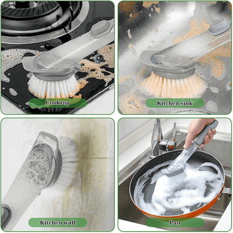 Kitchen Portable Dishwasher Brush With Washing Sponge