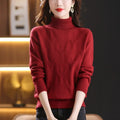 Women's Turtleneck Sweater with Subtle Diamond Knit