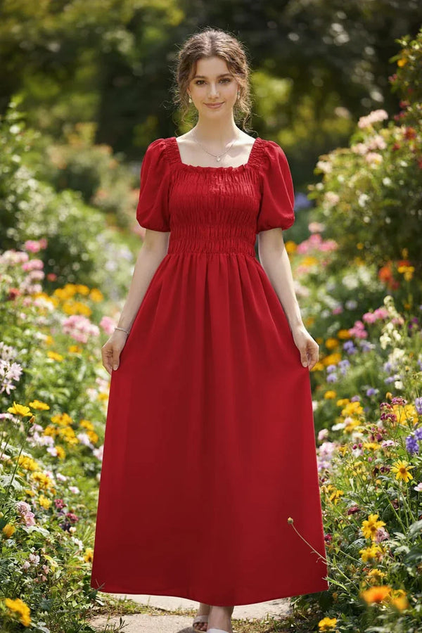 Women's Trendy Puff Sleeve A-Line Dress