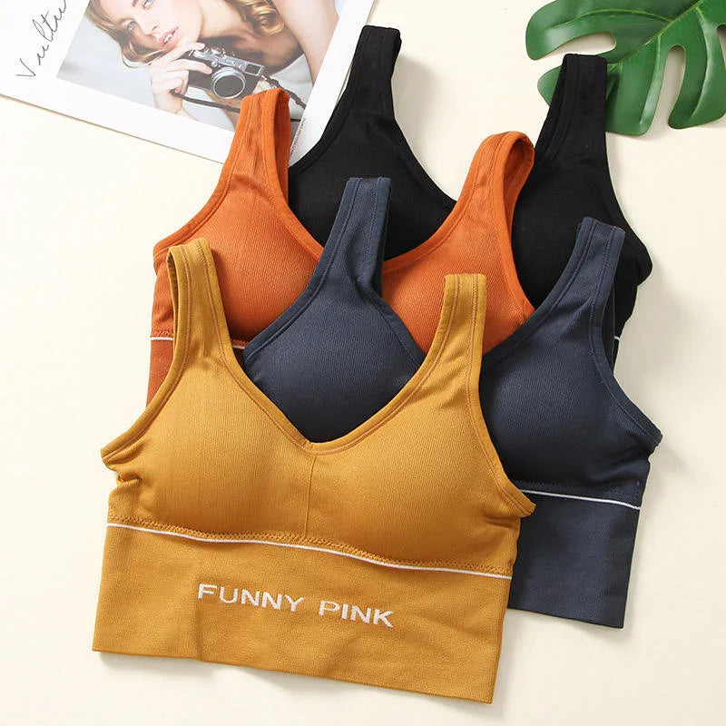 Funny Pink Women's Fancy Camisole Crop Top Sports Bra - FP274