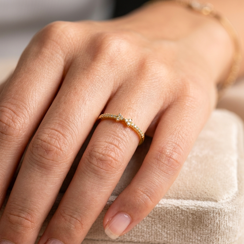 Women's Golden Adjustable Ring #23