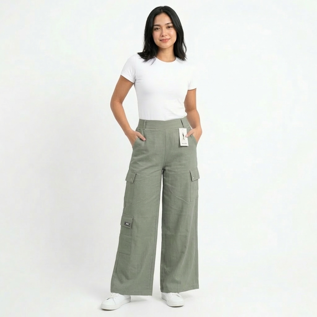 Women's Cargo Wide Leg Sweatpant SZW-962