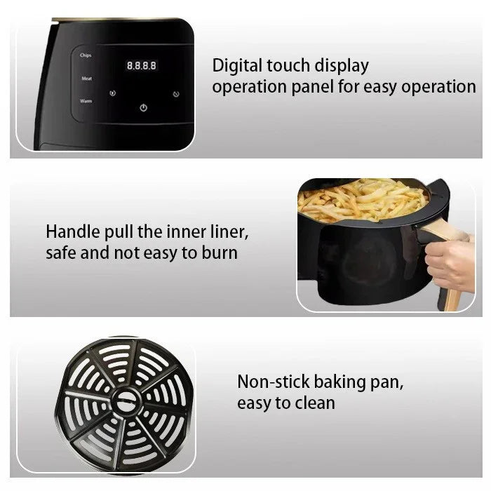 German Technology Extra Large Capacity Air Fryer 2400W 6L - 389