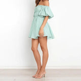 Blush Breeze Off-Shoulder Ruffle Dress
