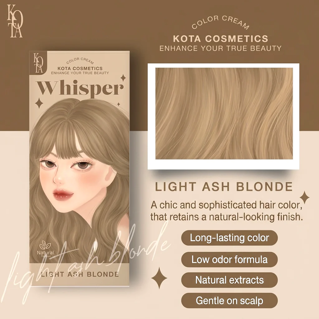 Kota Cosmetics Whisper Thailand Hair Color Light Ash Blonde - 100ml + 100ml