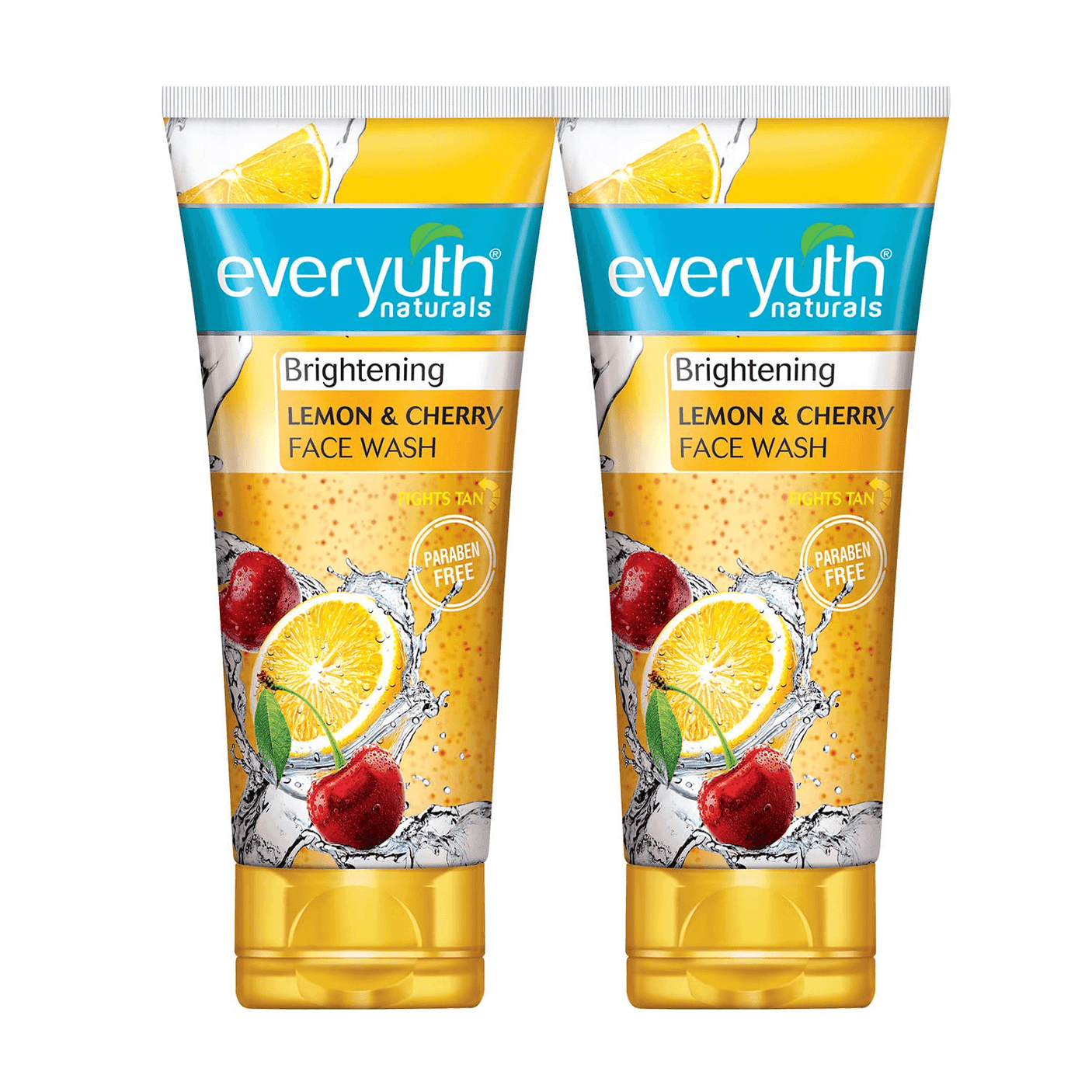غسول الوجه المفتح بالليمون والكرز من Everyuth Naturals - 2 × 150 جم