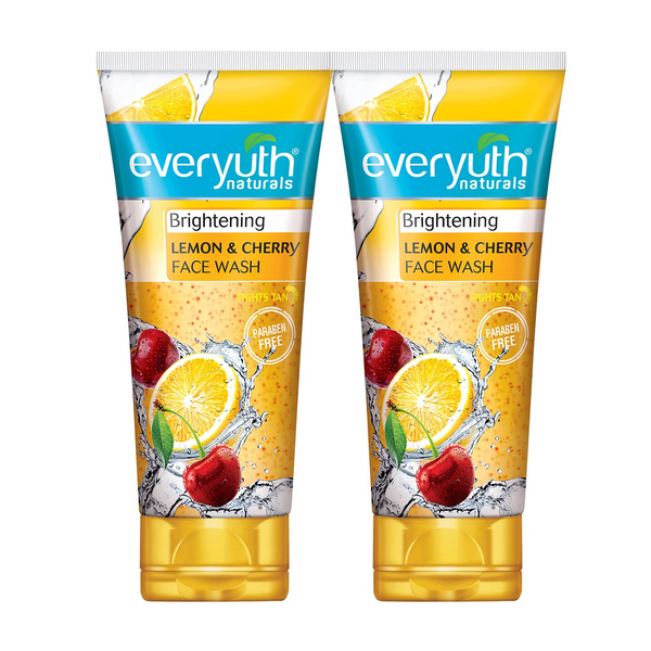 Everyuth Naturals Brightening Lemon & Cherry Face Wash - 2 × 150g