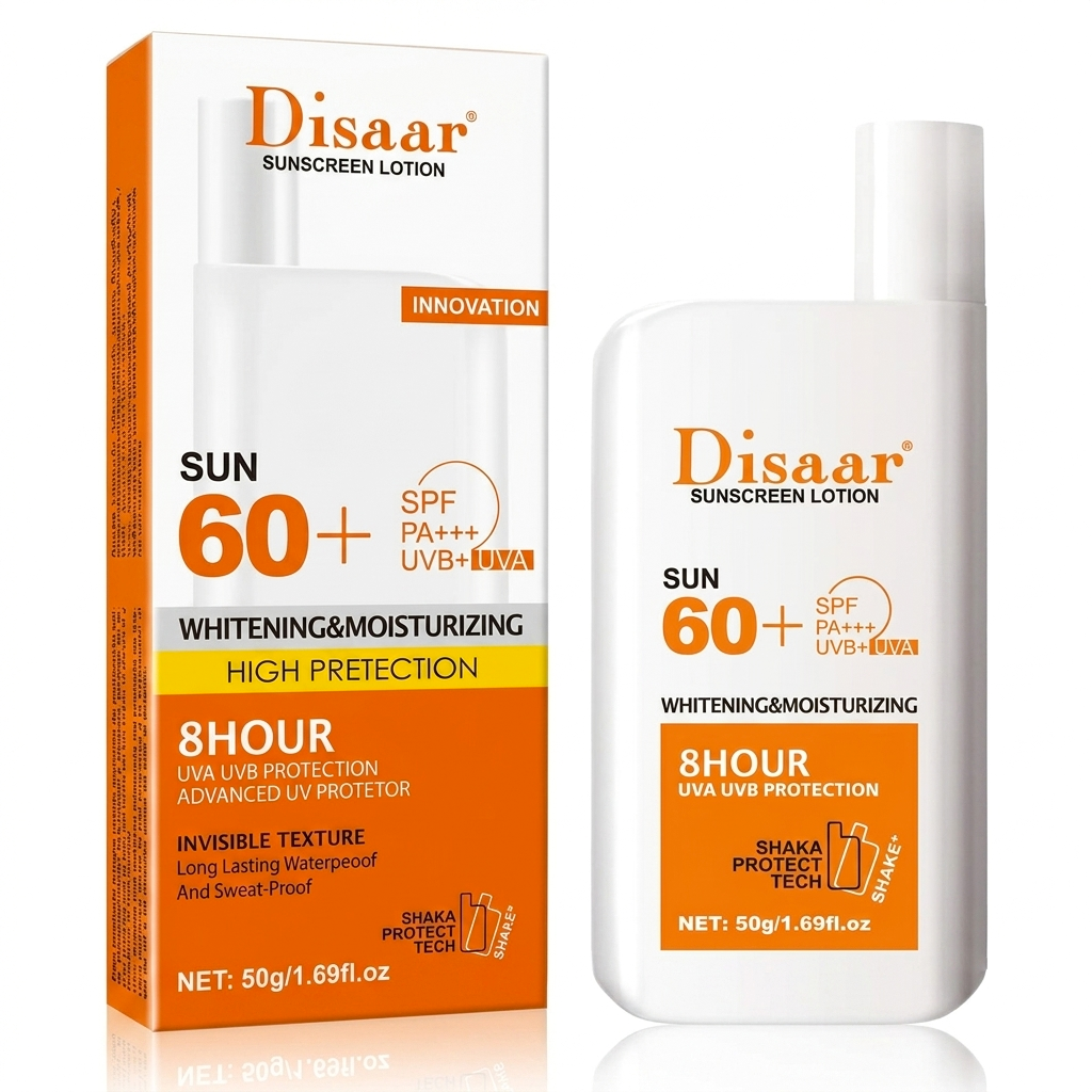 لوشن واقي شمس مرطب من Disaar بمعامل حماية SPF 60+ - 50 جم