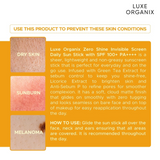 Luxe Organix Zero Shine Invisible Screen Daily Sun Stick SPF 100+ - 20g