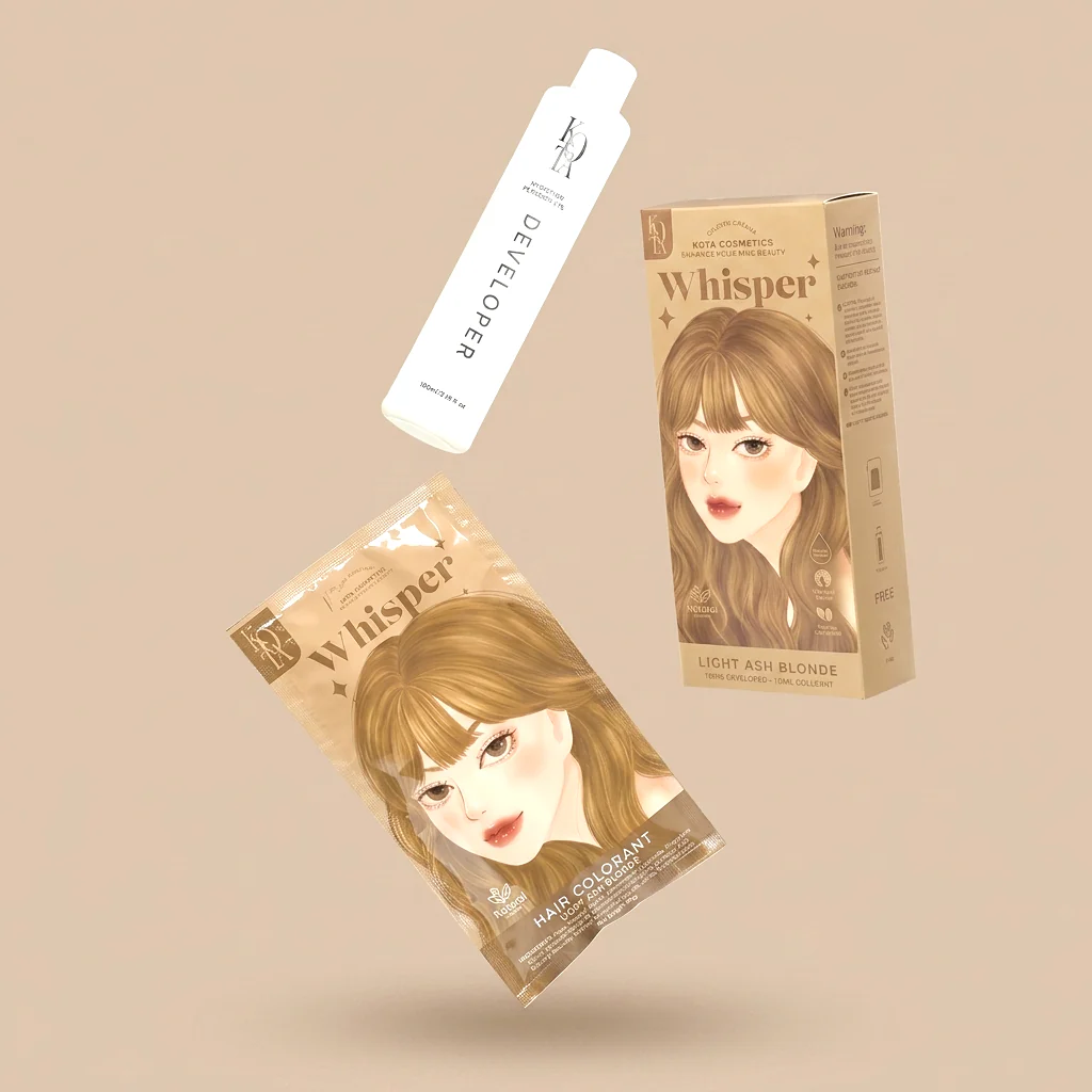 Kota Cosmetics Whisper Thailand Hair Color Light Ash Blonde - 100ml + 100ml