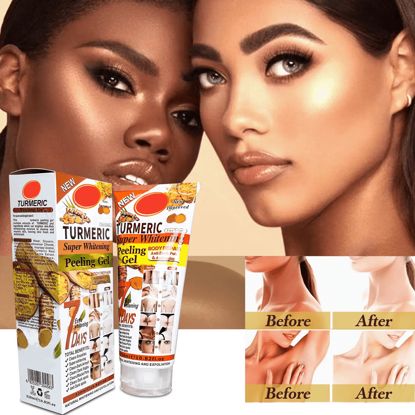 Veet Gold Turmeric Super Brightening Peeling Gel - 320ml