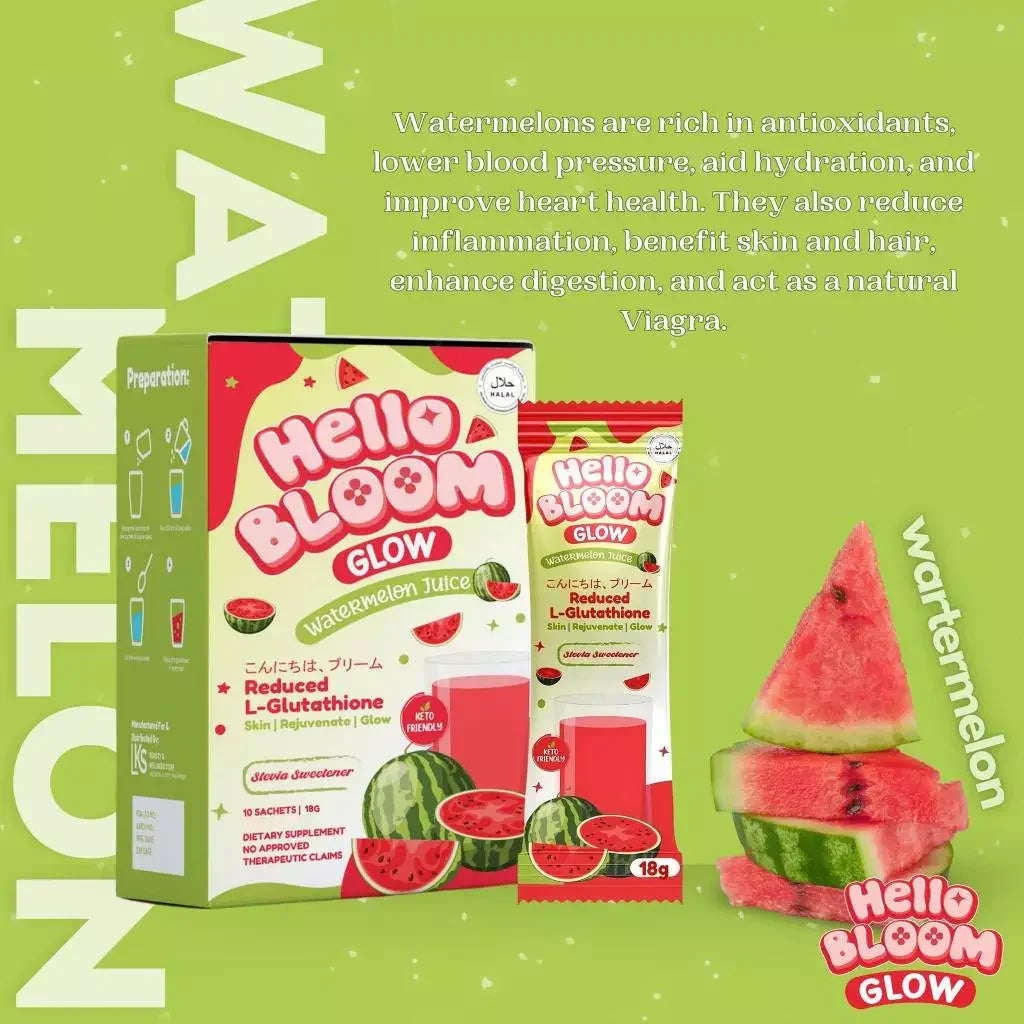 Hello Bloom Glow Watermelon Juice Drink - 10s × 18g (180g)
