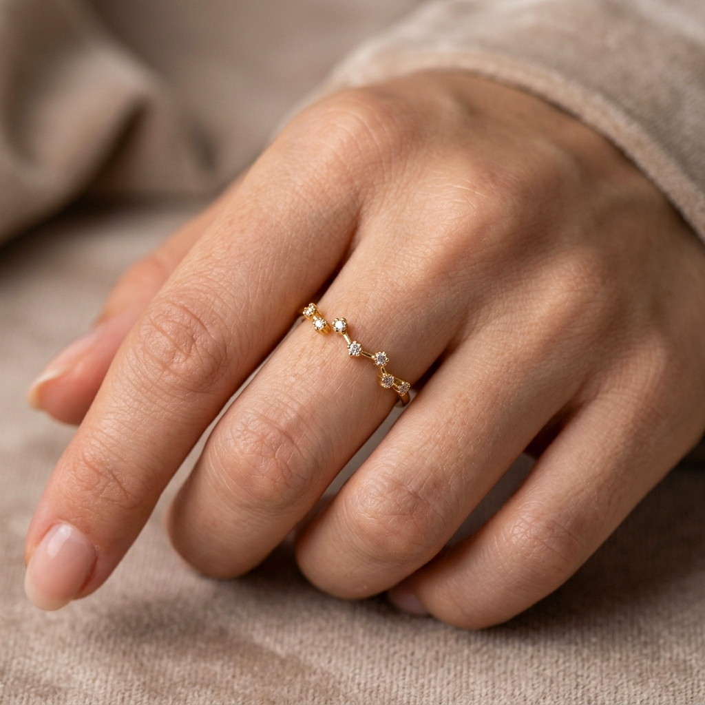 Women's Golden Adjustable Ring #25