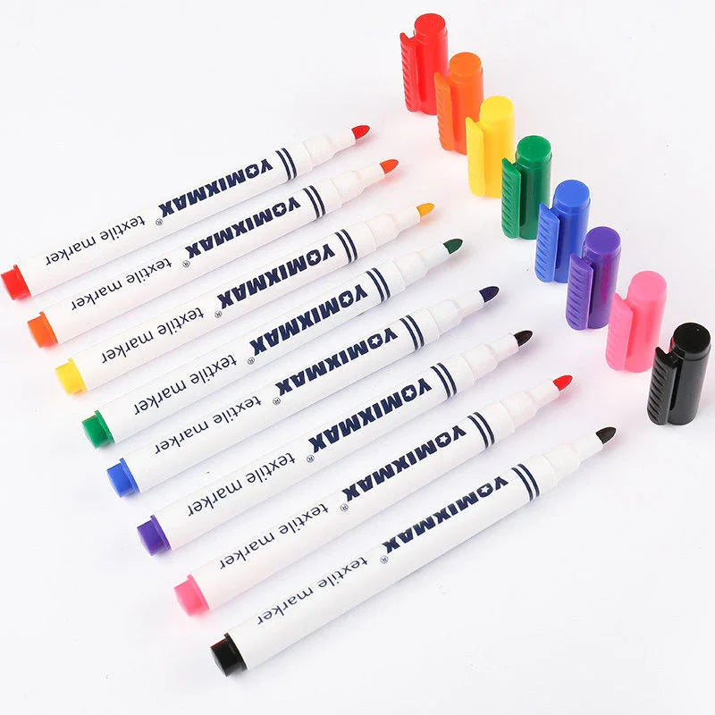 Yomixmax Waterproof Textile Marker & Colouring Pen 8 Colors DM-350