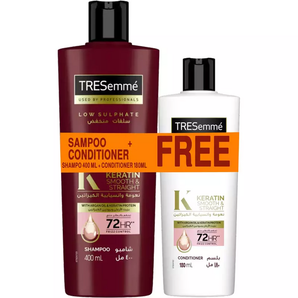 Tresemme Smooth & Straight Keratin Shampoo 400ml + Conditioner 180ml