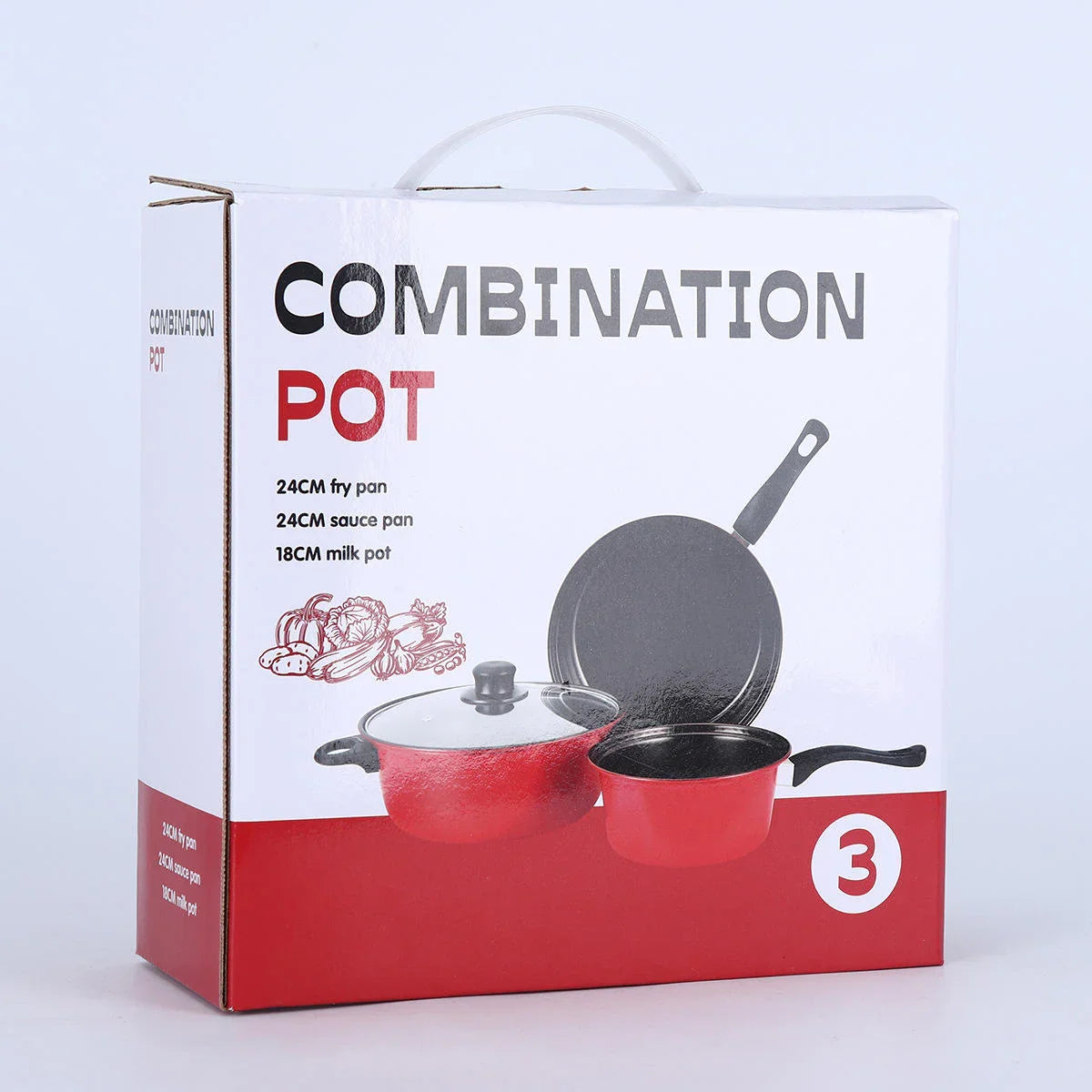 Combination Pot Cookware 3Pcs Set