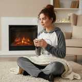 Women's Fuzzy Fleece Hooded Pajama Set