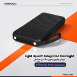 Porodo Piano 10000mAh Power Bank with Integrated Cables