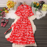 Women's Turn Down Collar Single Breasted Casual Dress