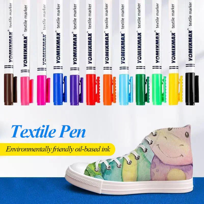 Yomixmax Waterproof Textile Marker & Colouring Pen 8 Colors DM-350