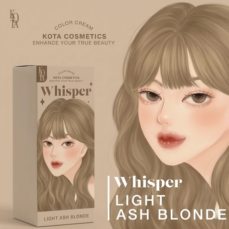 صبغة شعر "ويسبير" (Whisper) من "كوتا كوزمتيكس" (Kota Cosmetics) - تايلاند - لون أشقر رمادي فاتح - 100 مل + 100 مل