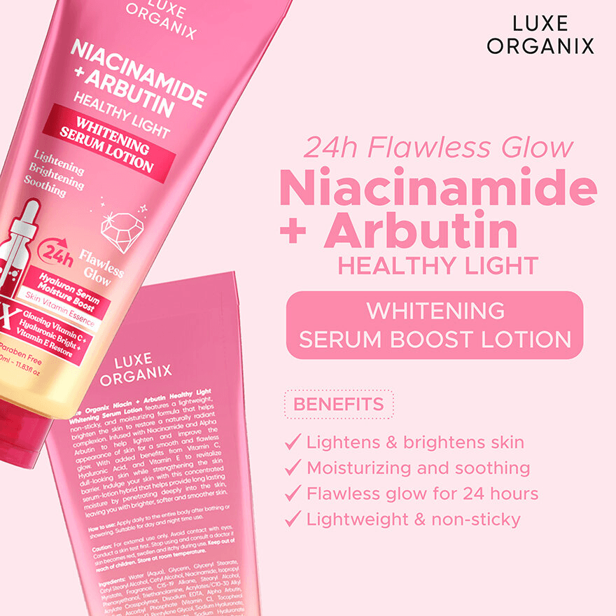 Luxe Organix Niacinamide + Arbutin Healthy Light Brightening Serum Lotion - 350ml