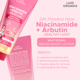 Luxe Organix Niacinamide + Arbutin Healthy Light Brightening Serum Lotion - 350ml
