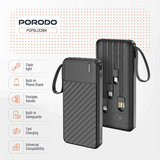 Porodo Piano 10000mAh Power Bank with Integrated Cables