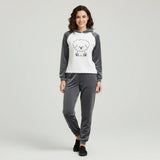 Women's Fuzzy Fleece Hooded Pajama Set