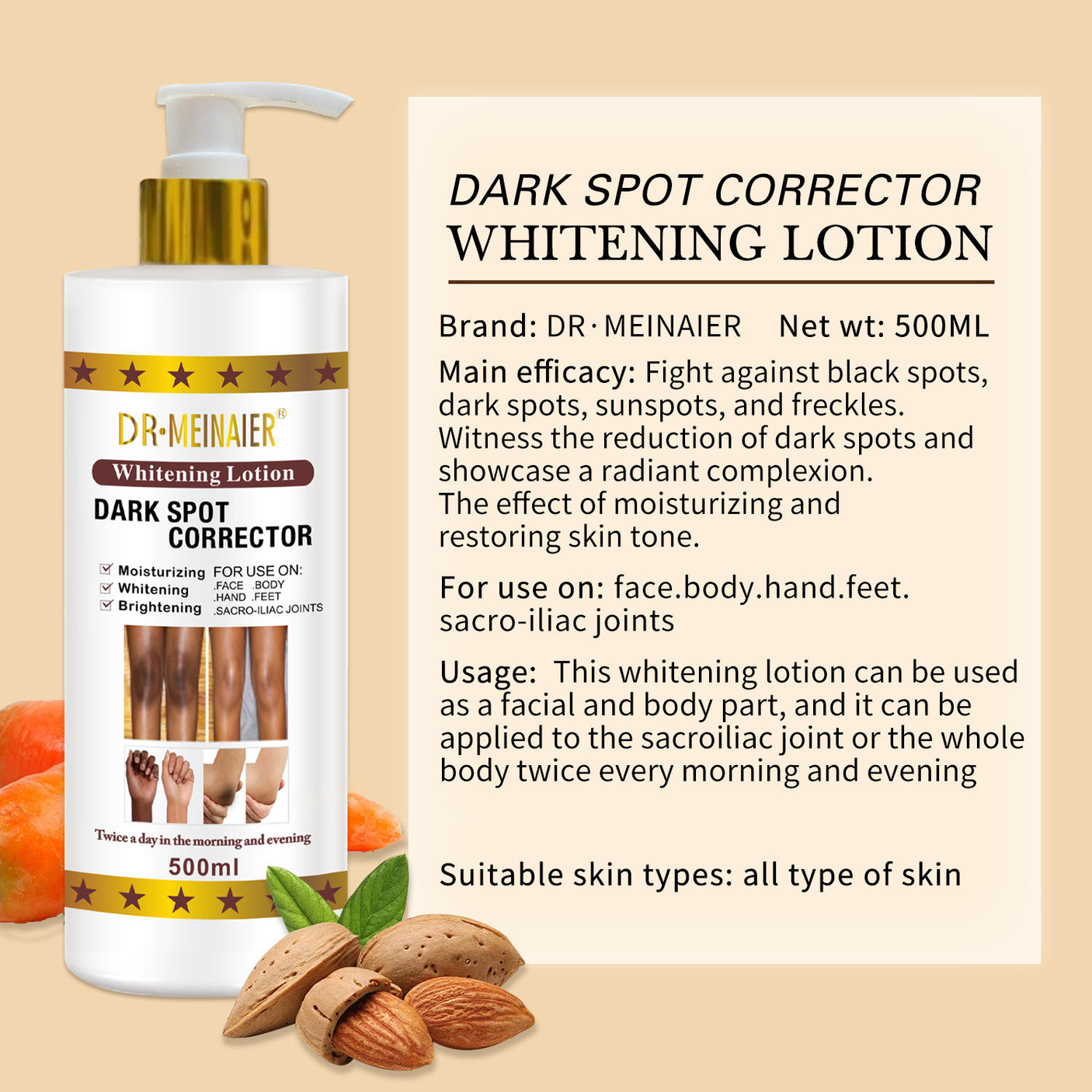Dr.Meinaier Dark Spot Corrector Brightening Lotion - 500ml