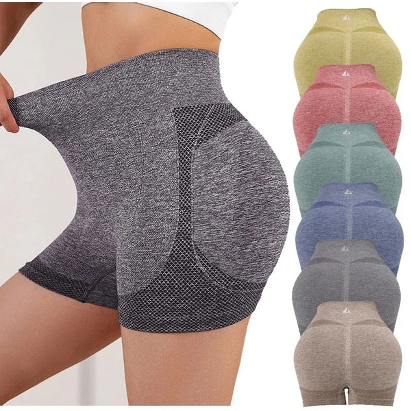 Women Seamless Yoga High Waist Fitness Shorts - 032#