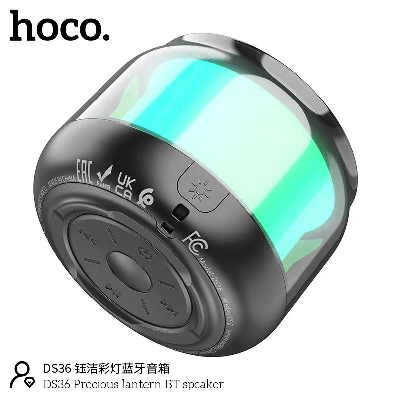 مكبر صوت لاسلكي صغير الحجم مزود بإضاءة LED ملونة من Hoco - DS36