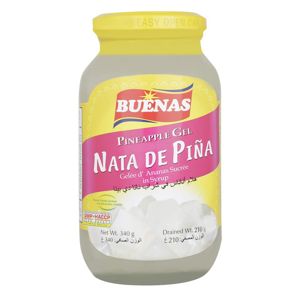 BUENAS Nata De Pina Pineapple Gel in Syrup 340g