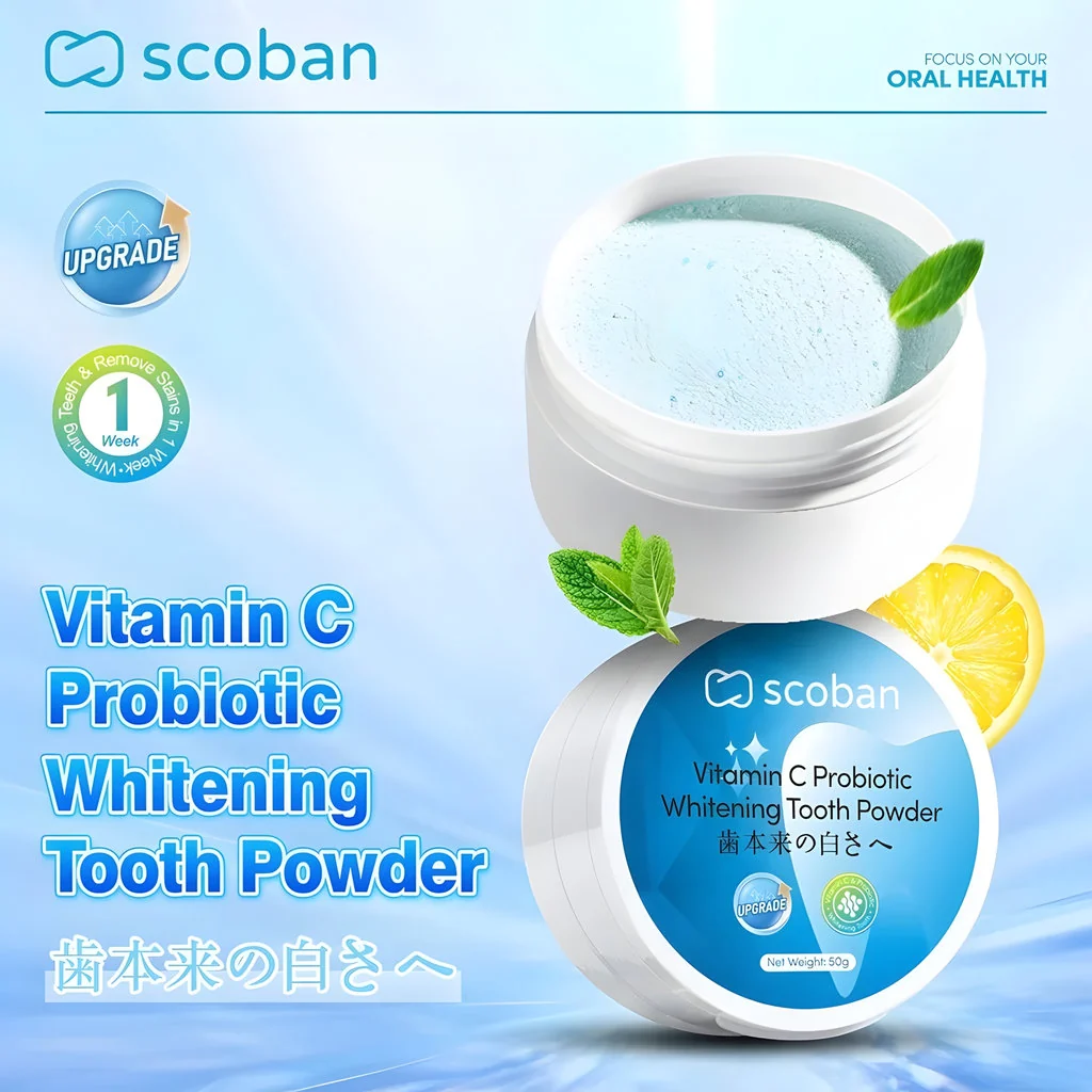 Scoban Vitamin C Probiotic Brightening Tooth Powder - 50g
