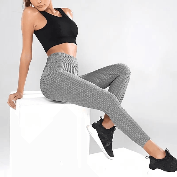 Women's Tummy Control Slimming Textured High Waist Leggings - 9039