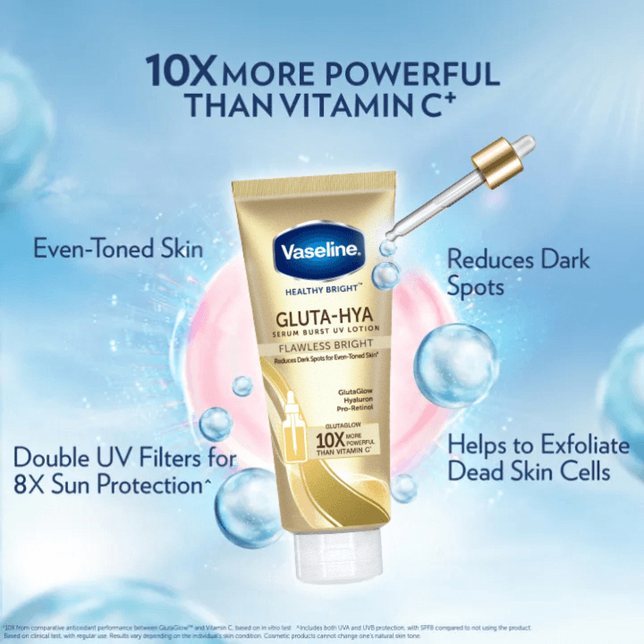 Vaseline Gluta-Hya Serum Burst UV Lotion Flawless Glow - 300ml