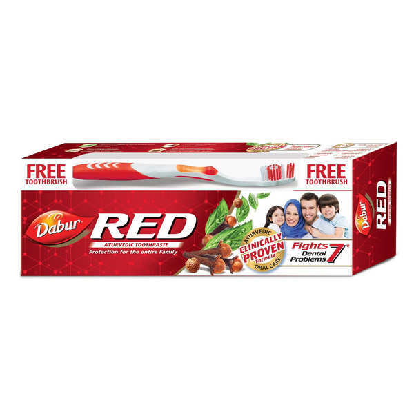 Dabur Red Ayurvedic Toothpaste With Tooth Brush Free - 200g