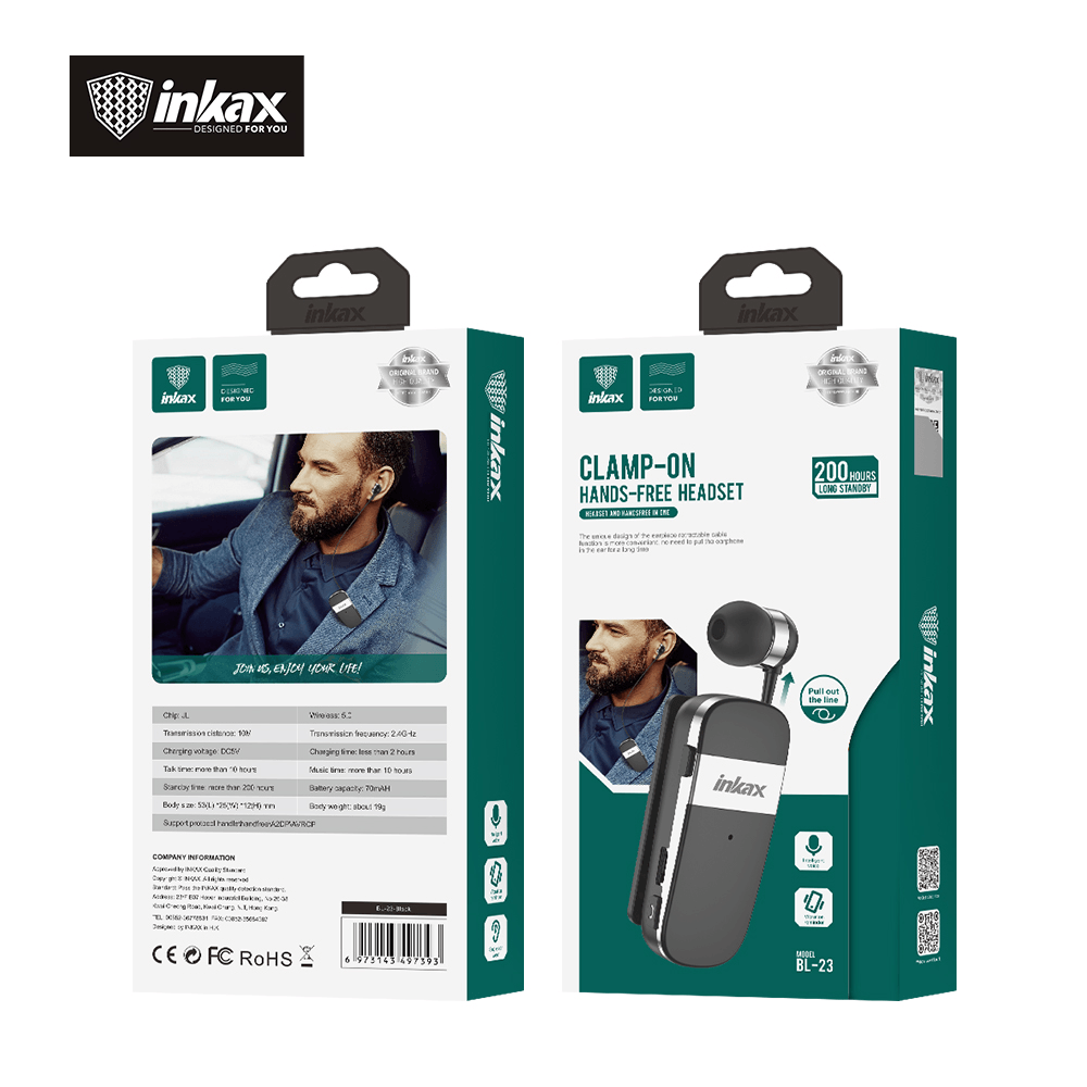 inkax Clip-On Multifunctional Headset BL-23