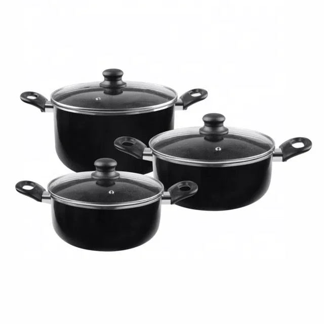 Bakelite Handle Non-Stick Cookware Set - 6 Pcs