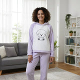 Women's Fuzzy Fleece Hooded Pajama Set