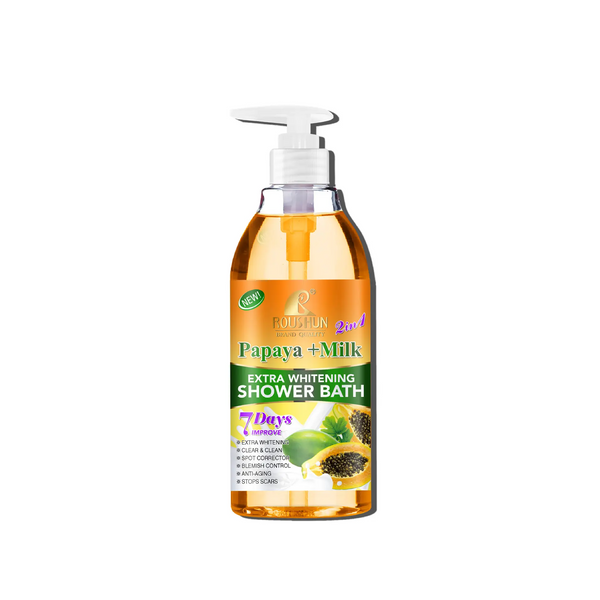 Roushun 2 in 1 Papaya + Milk Shower Bath - 1300ml