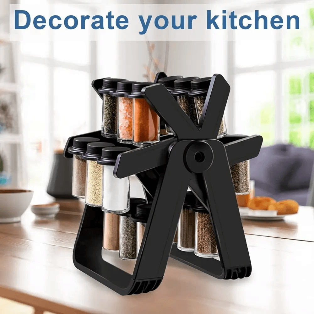 Convenient 18 Jar Rotating Spice Rack Organizer