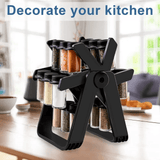 Convenient 18 Jar Rotating Spice Rack Organizer