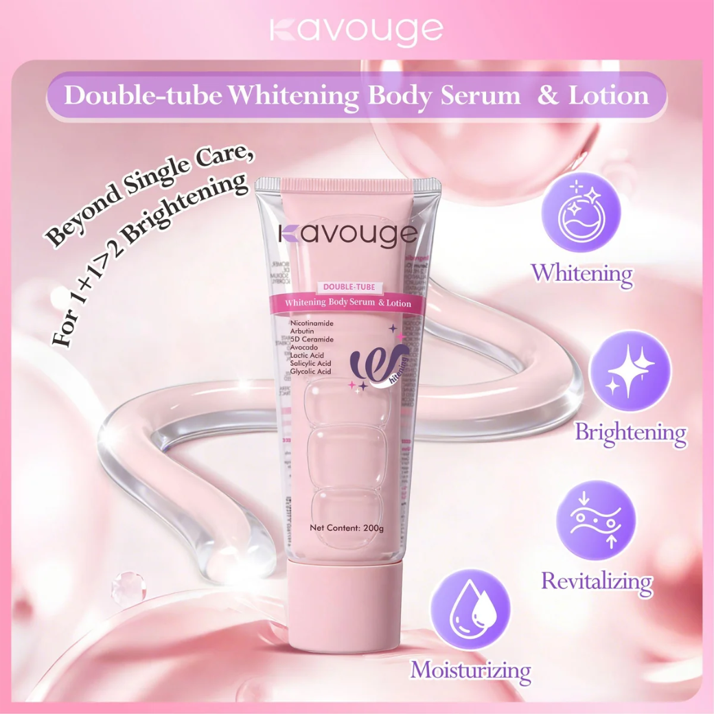 Kavouge Double Tube 2 In 1 Brightening Body Serum & Lotion - 200g